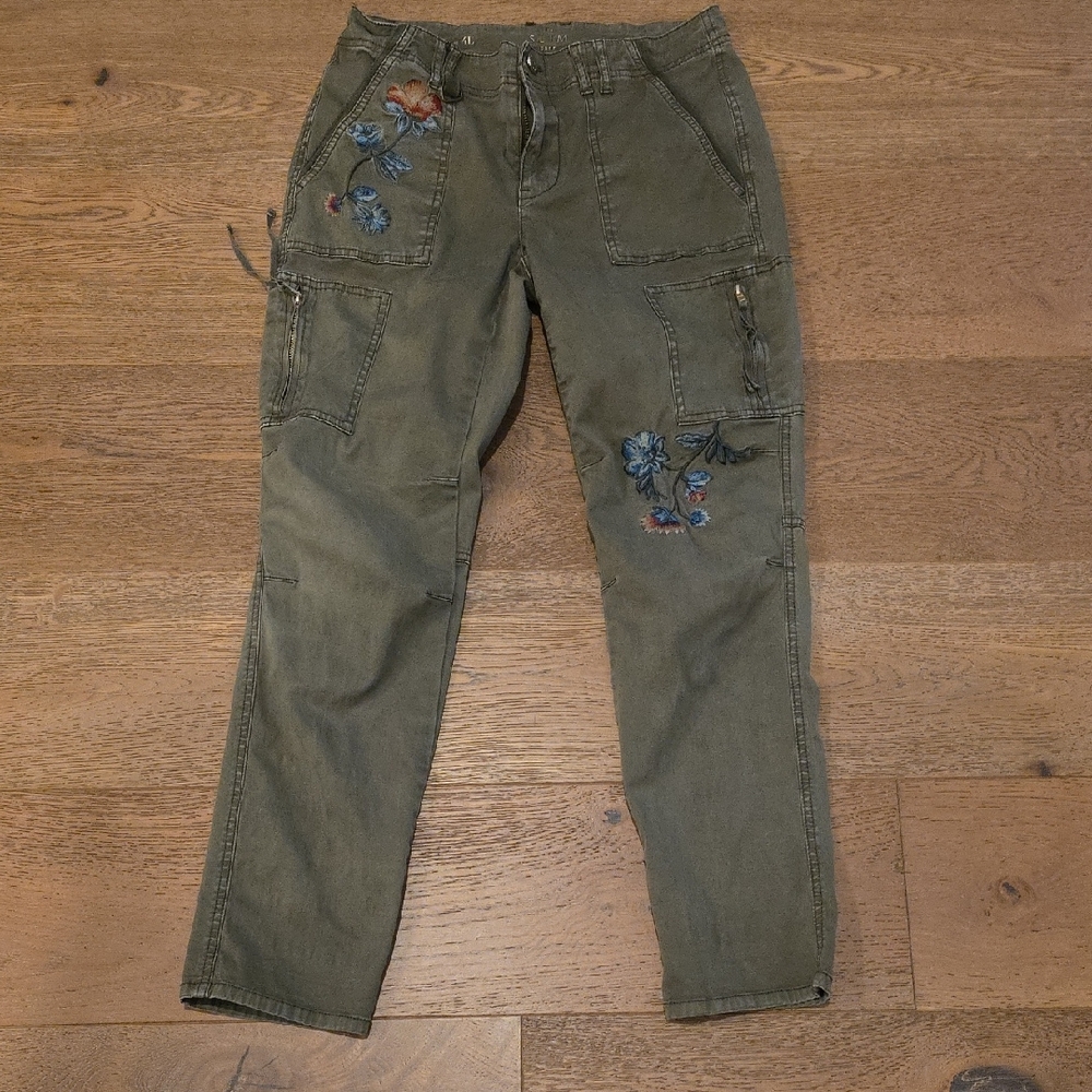 Embroidered Olive Green Men's Pants